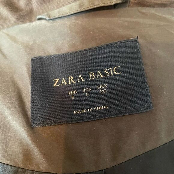 ZARA BASIC | olive green utility jacket with removable hood S - Picture 14 of 16